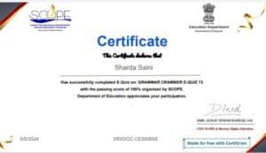 Improve Proficiency in English Language SCOPE E-Quiz.