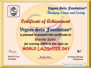 World Laughter Day quiz online with Certificate
