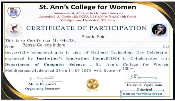 Quiz on National Technology Day 2025