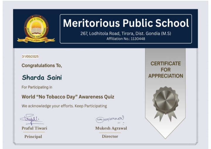 World No Tobacco Day 2025 Awareness Quiz Contest.