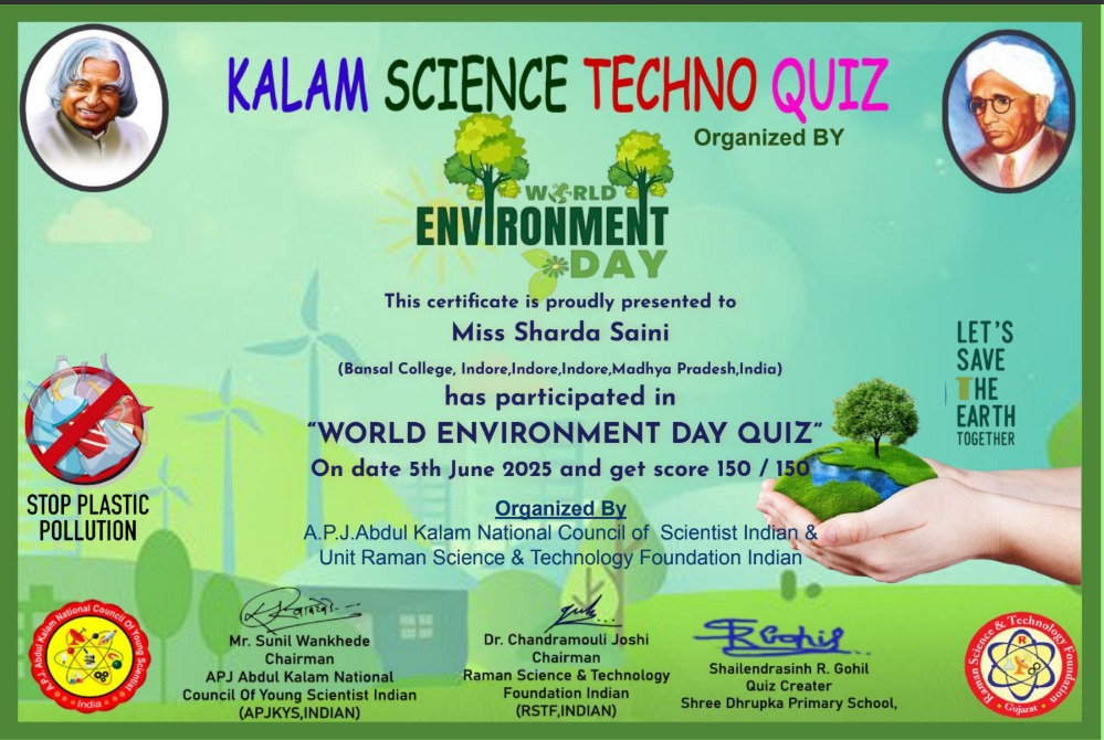 World Environment Day Quiz Certificate