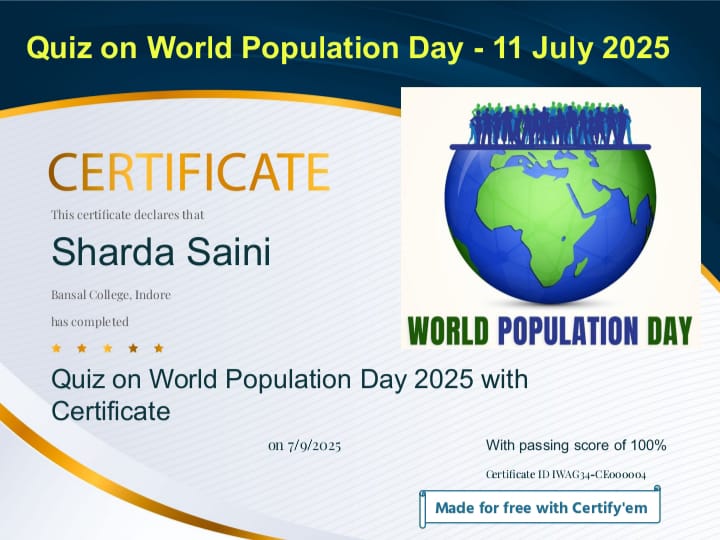 Quiz Contest on World Population Day 2025