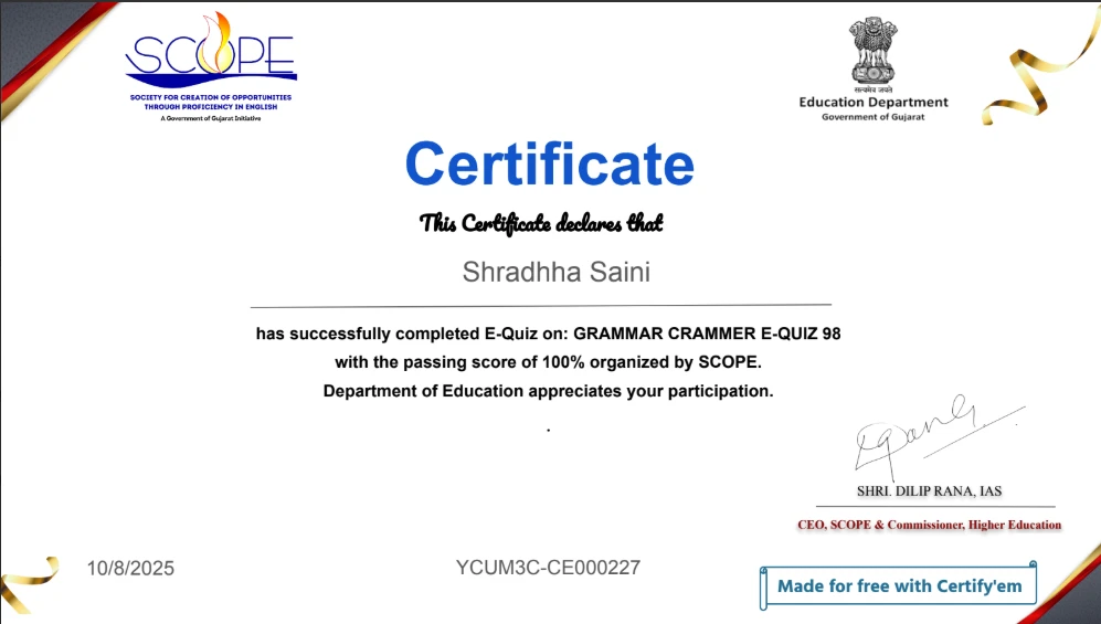 Quiz on English for Competitive Exams Quiz on English for Competitive Exams