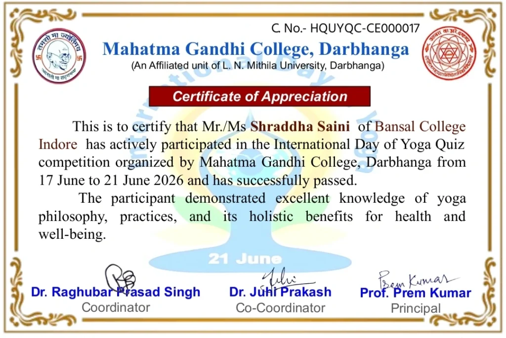 International Day of Yoga Quiz Competition 2026