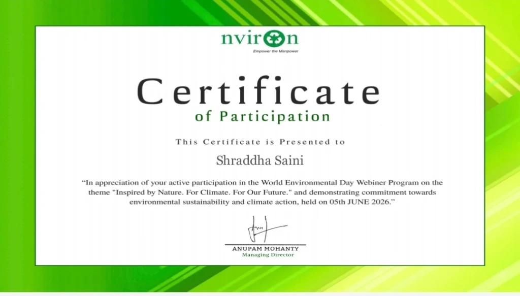 World Environment Day 2026 Quiz Certificate
