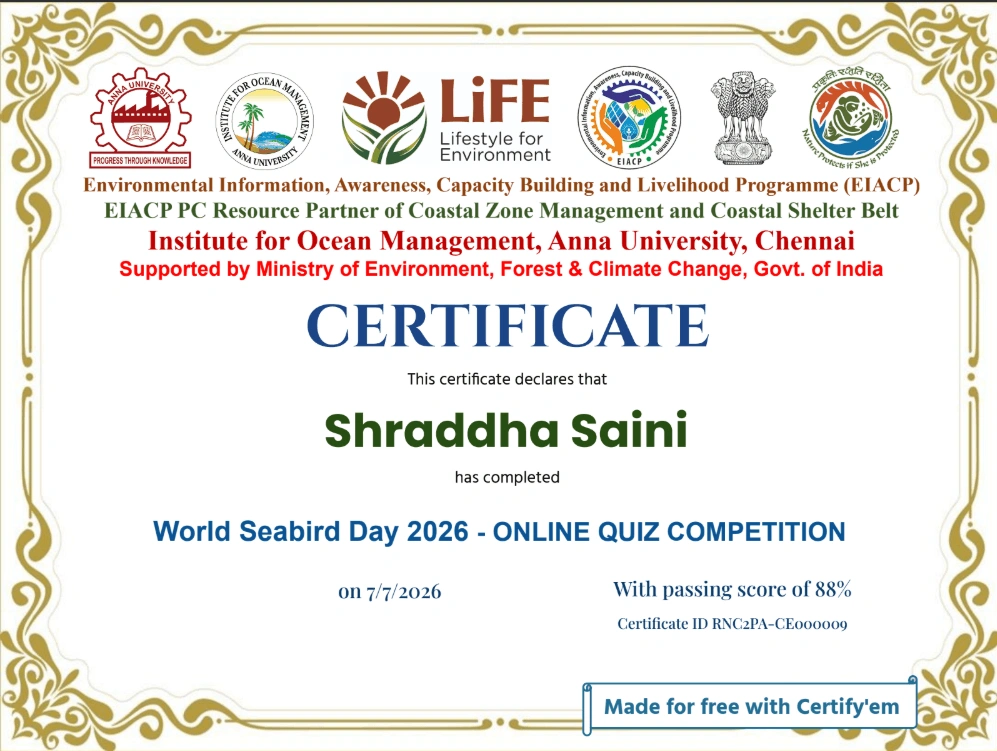 Quiz Competition on World Seabird Day 2026 Quiz Competition on World Seabird Day 2026